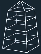Vitrina de lujo para Coleccionistas Pyramide, Niquelado, Altura: 37 cmSuelo: 23 x 23 cm, sin luz
